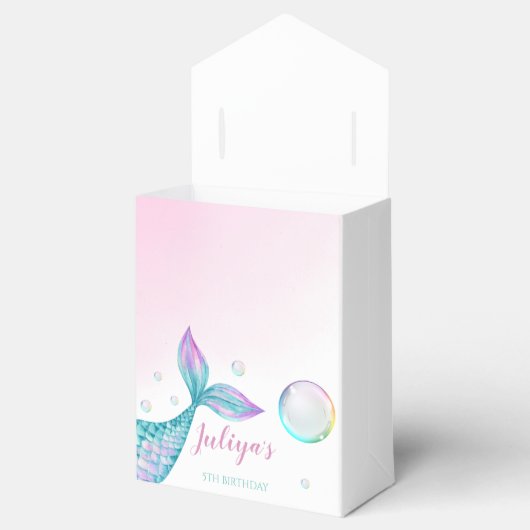 Zeemeermin Staart met bubbels Verjaardag Bedankdoosjes (Geopend)
