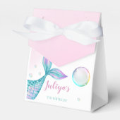 Zeemeermin Staart met bubbels Verjaardag Bedankdoosjes (Voorkant Zijde)