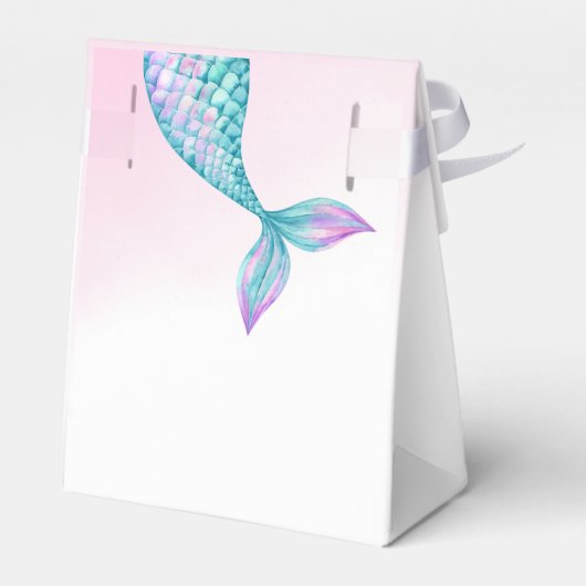 Zeemeermin Staart met bubbels Verjaardag Bedankdoosjes (Achterkant)