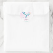 Zeemeermin Staart met bubbels Verjaardag Hart Sticker (Tas)