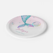 Zeemeermin Staart met bubbels Verjaardag Papieren Bordje (Gekanteld)