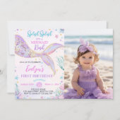 Zeemeermin Staart Onder Het Zee Meisje Verjaardags Kaart (Voorkant)