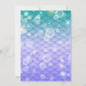 Zeemeermin Staart Onder het Zee Paarse Verjaardag Kaart (Achterkant)