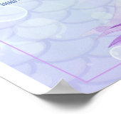 Zeemeermin Staart Onder het Zee Paarse Verjaardag Poster (Hoek)