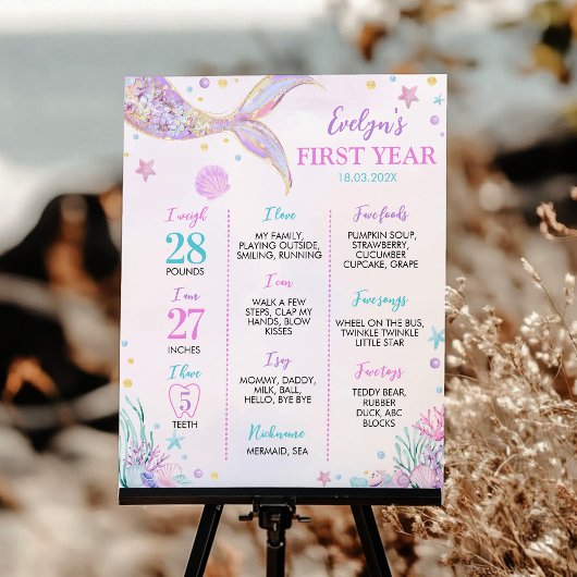 Zeemeermin Staart Onder Het Zee Verjaardag Mijlpaa Poster