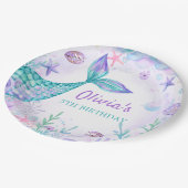 Zeemeermin staart onder het Zee Verjaardagsfeest Papieren Bordje (Gekanteld)