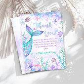 Zeemeermin staart onder het Zee verjaardagsfeestje Bedankkaart