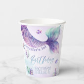 Zeemeermin staart Onder het zee verjaardagsfeestje Papieren Bekers (Achterkant)