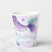 Zeemeermin staart Onder het zee verjaardagsfeestje Papieren Bekers (Voorkant)