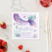 Zeemeermin staart Onder het zee verjaardagsfeestje Servet (Insitu)