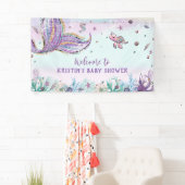 Zeemeermin Staart Onder het Zee Verjaardagsfeestje Spandoek (Insitu)