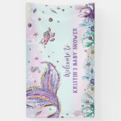 Zeemeermin Staart Onder het Zee Verjaardagsfeestje Spandoek (Verticaal)