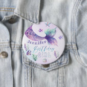 Zeemeermin staart Onder het zee Verjaardagsmeisje Ronde Button 4,0 Cm (In situ)