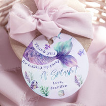 Zeemeermin staart paarse verjaardag dank u