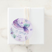 Zeemeermin staart paarse verjaardag dank u bedankjes labels (In situ)