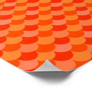 Zeemeermin Staart Patroon Retro Kleuren Zee Liefhe Poster