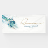 Zeemeermin Staart Quinceanera 15e Verjaardag Spandoek (Horizontaal)