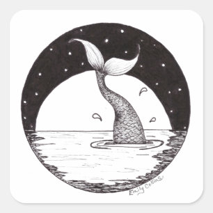 Zeemeermin staart sticker