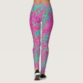 Zeemeermin staart Turquoise Roze Vis Schalen Patro Leggings (Achterkant)