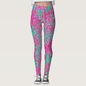 Zeemeermin staart Turquoise Roze Vis Schalen Patro Leggings (Voorkant)