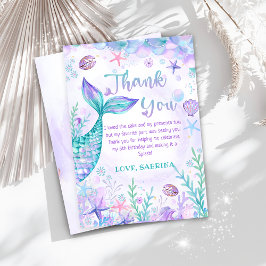 Zeemeermin staart Verjaardag Foto Bedankkaart