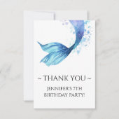 zeemeermin Staart Verjaardag Onder het Zee Bedankkaart (Voorkant)