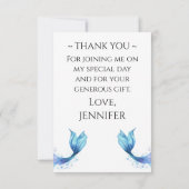 zeemeermin Staart Verjaardag Onder het Zee Bedankkaart (Achterkant)