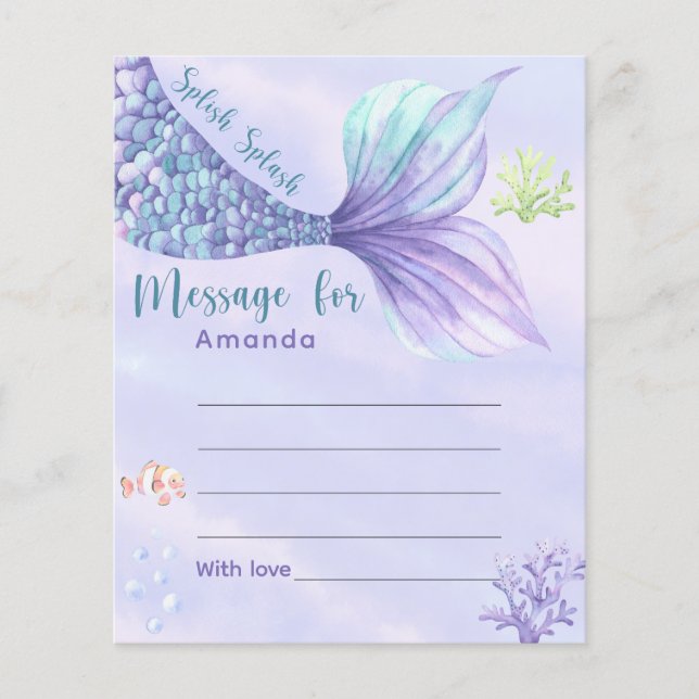 Zeemeermin staart verjaardag tijd capsule bericht (Voorkant)