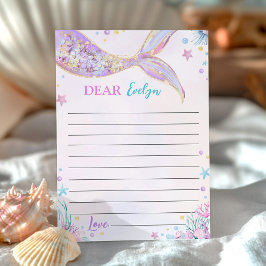 Zeemeermin Staart Verjaardag Tijd Capsule Bericht  Bedankkaart