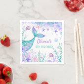 Zeemeermin staart verjaardagsfeestje servetten (Insitu)