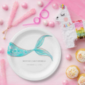Zeemeermin staart verjaardagspapier Borden Papieren Bordje (Feest)