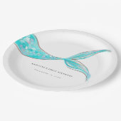 Zeemeermin staart verjaardagspapier Borden Papieren Bordje (Gekanteld)
