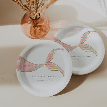 Zeemeermin staart verjaardagspapier Borden