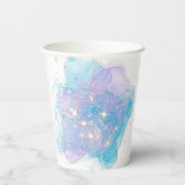 Zeemeermin staart Waterverf Onder het Zee Verjaard Papieren Bekers (Achterkant)