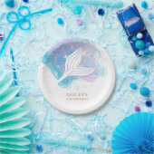 Zeemeermin staart Waterverf Onder het Zee Verjaard Papieren Bordje (Feest)