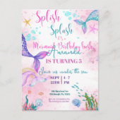 Zeemeermin staart Waterverf Verjaardag Onder de Ze Briefkaart (Voorkant)