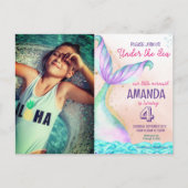 Zeemeermin staart Waterverf Verjaardag Onder de Ze Briefkaart (Voorkant)