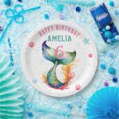 Zeemeermin Staart Zeeschelpen Bubbels Zeesterren V Papieren Bordje (Feest)