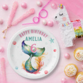 Zeemeermin Staart Zeeschelpen Bubbels Zeesterren V Papieren Bordje (Feest)