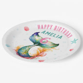 Zeemeermin Staart Zeeschelpen Bubbels Zeesterren V Papieren Bordje (Gekanteld)