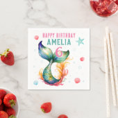 Zeemeermin Staart Zeeschelpen Bubbels Zeesterren V Servet (Insitu)