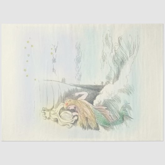 zeemeermin staren in een scheepsraam tissuepapier (Voorkant)