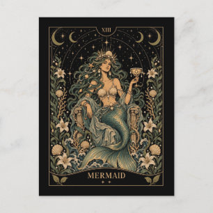Zeemeermin, Starlit Tarot Kunst Briefkaart