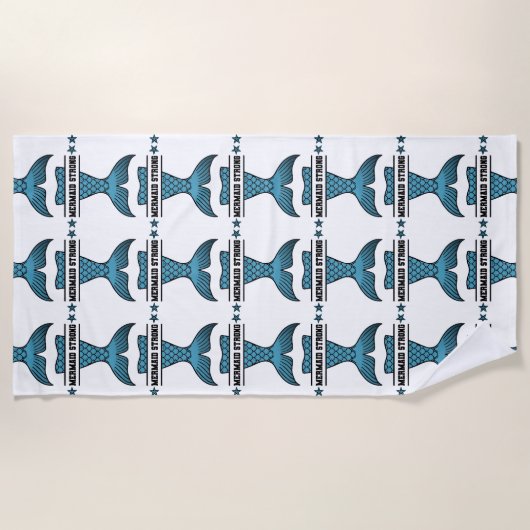 Zeemeermin Sterk Strandhanddoek Strandlaken (Voorkant)