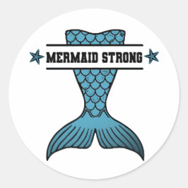Zeemeermin Sterke ronde stickers