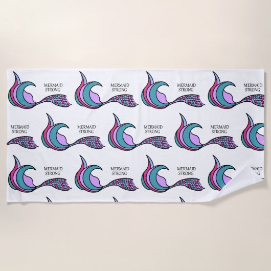 Zeemeermin Sterke Zeemeermin Staart Strandlaken (Voorkant)