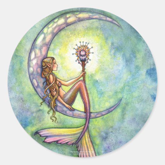 Zeemeermin Sticker Fantasy Kunst van Molly Harriso (Voorkant)