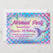 Zeemeermin stijl Verjaardag Uitnodiging (Voorkant)