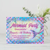 Zeemeermin stijl Verjaardag Uitnodiging (Staand voorkant)