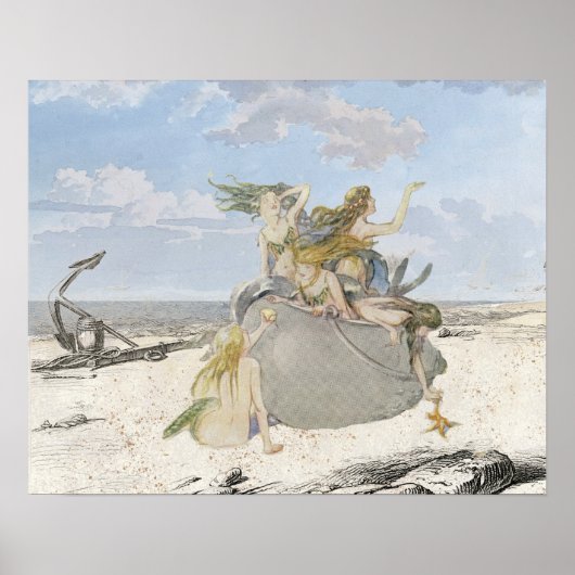 Zeemeermin  strand poster (Voorkant)